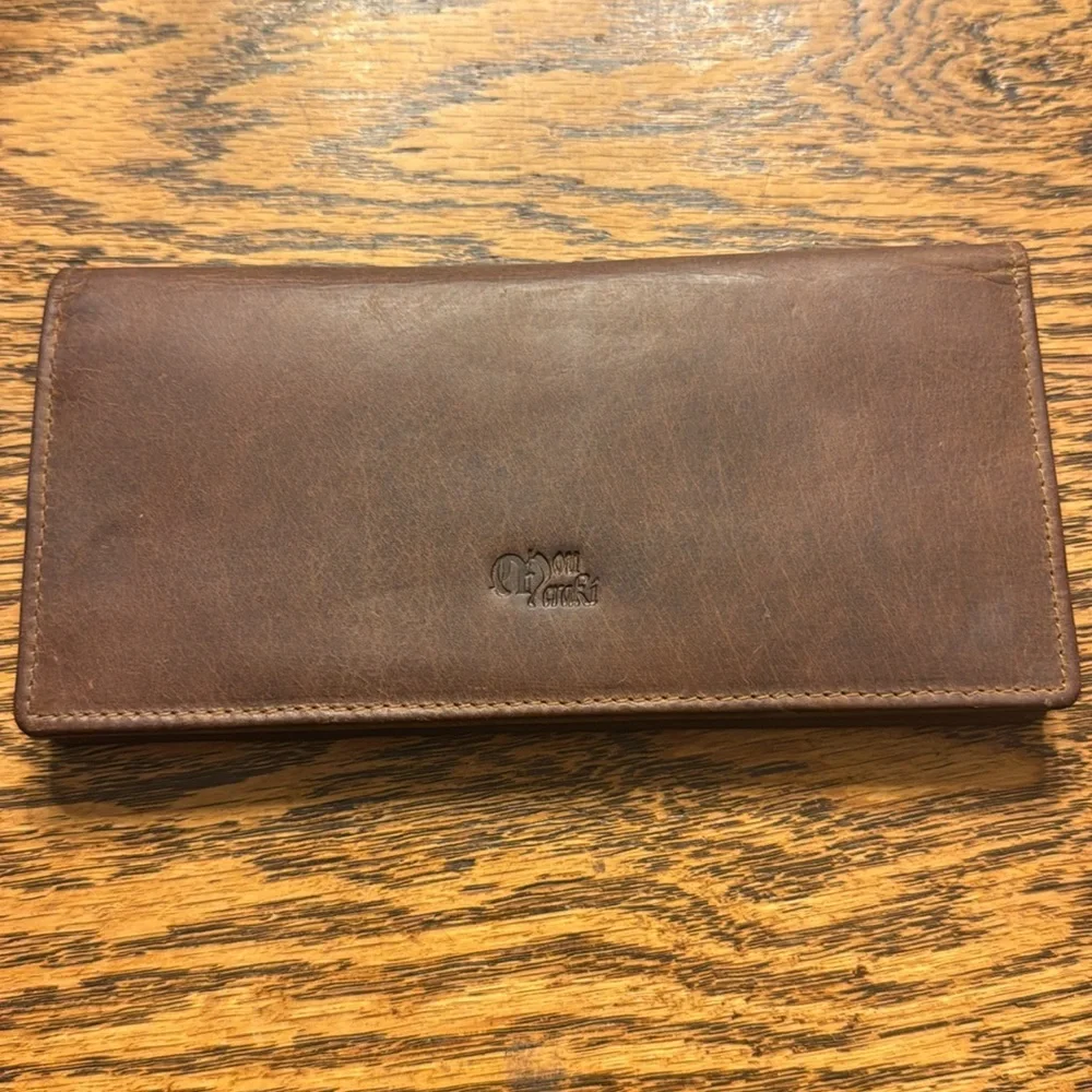 Mou Meraki RFID Blocking Mens Genuine leather Bifold Long Wallet